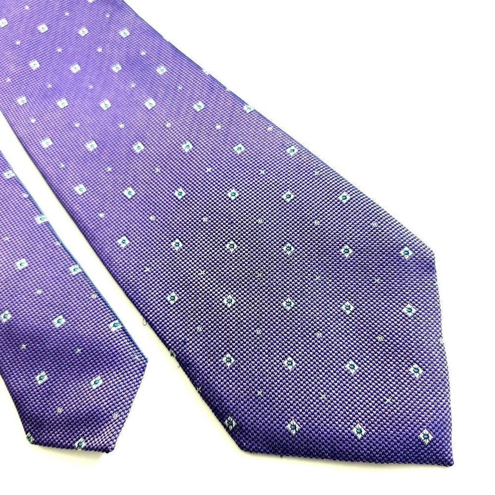 Vince Camuto Purple Woven Geometric Silk Tie